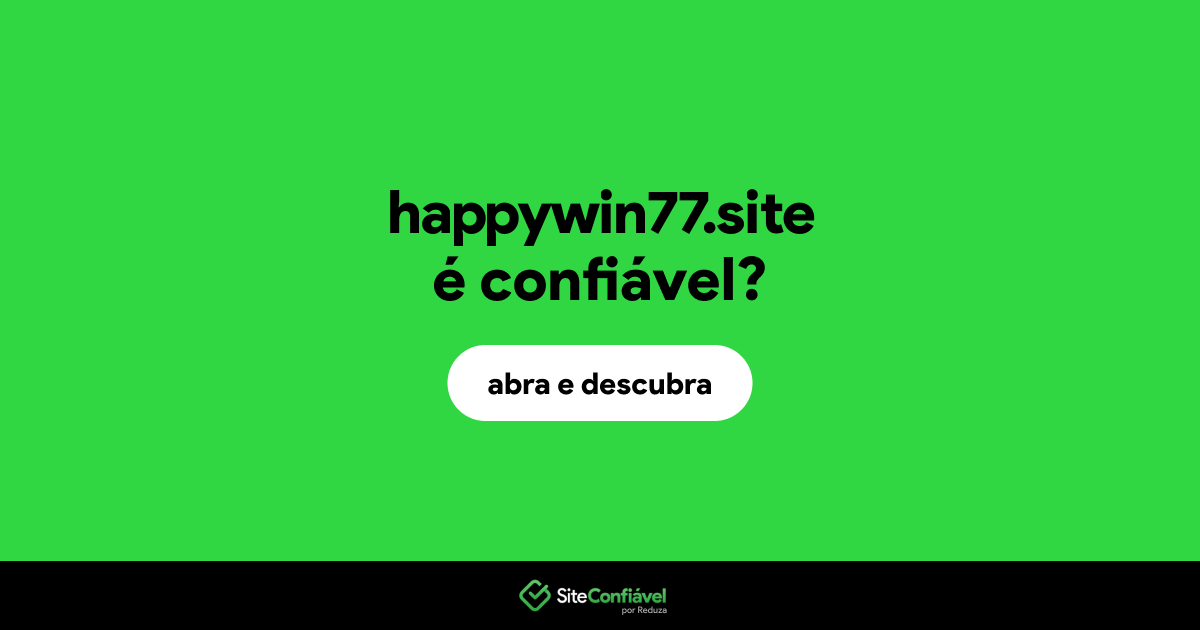 O site happywin77.site é confiável?