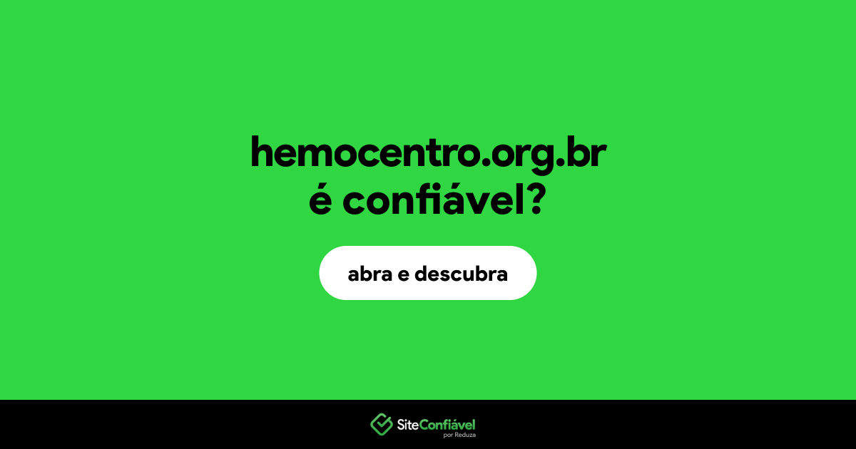 O site hemocentro.org.br é confiável?