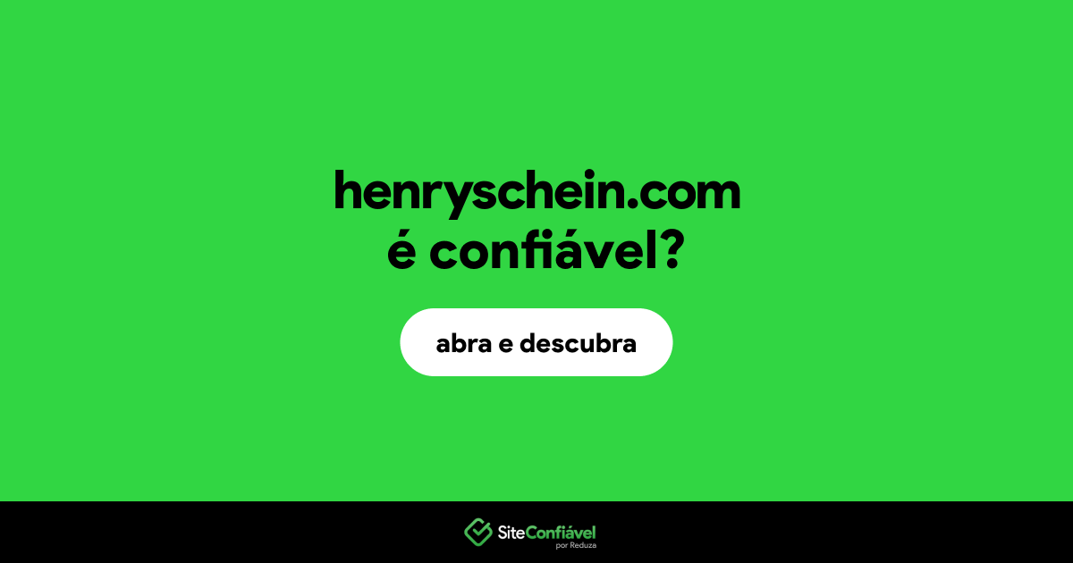 O site henryschein.com é confiável?