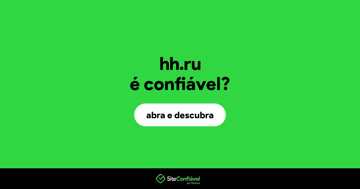 O site hh.ru é confiável?