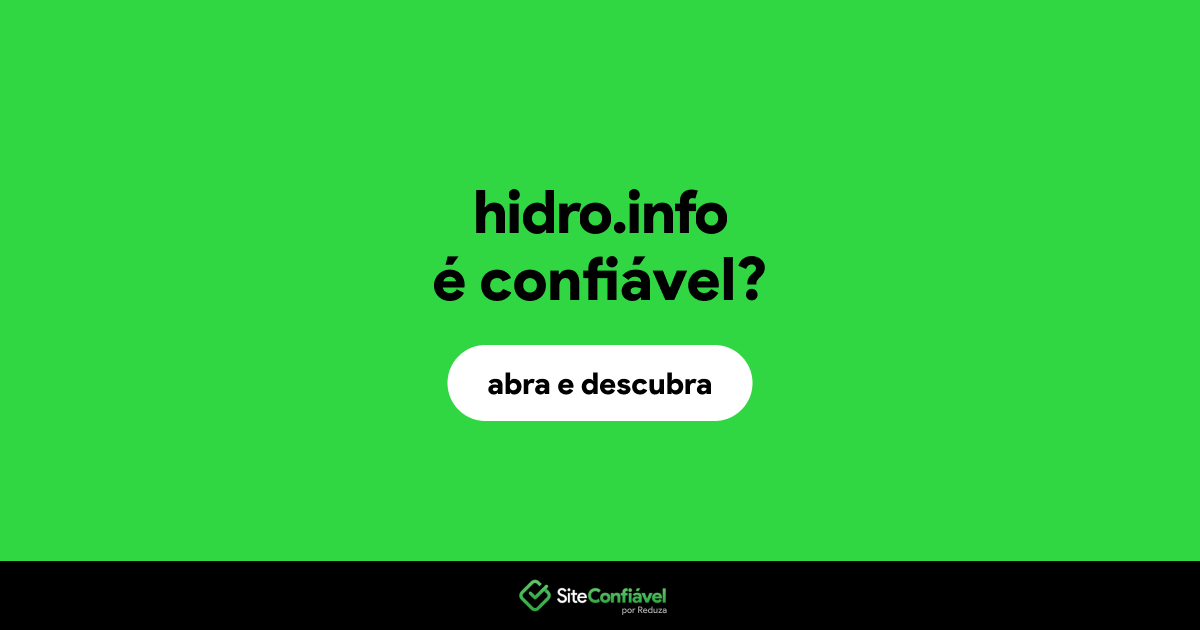 O site hidro.info é confiável?