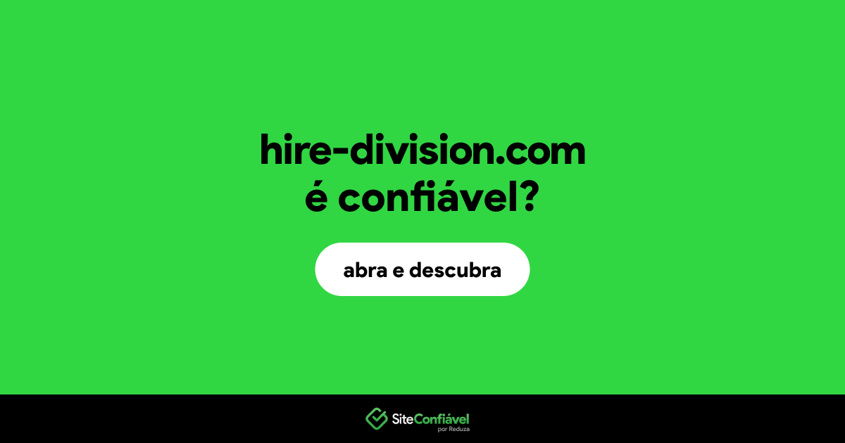 O site hire-division.com é confiável?
