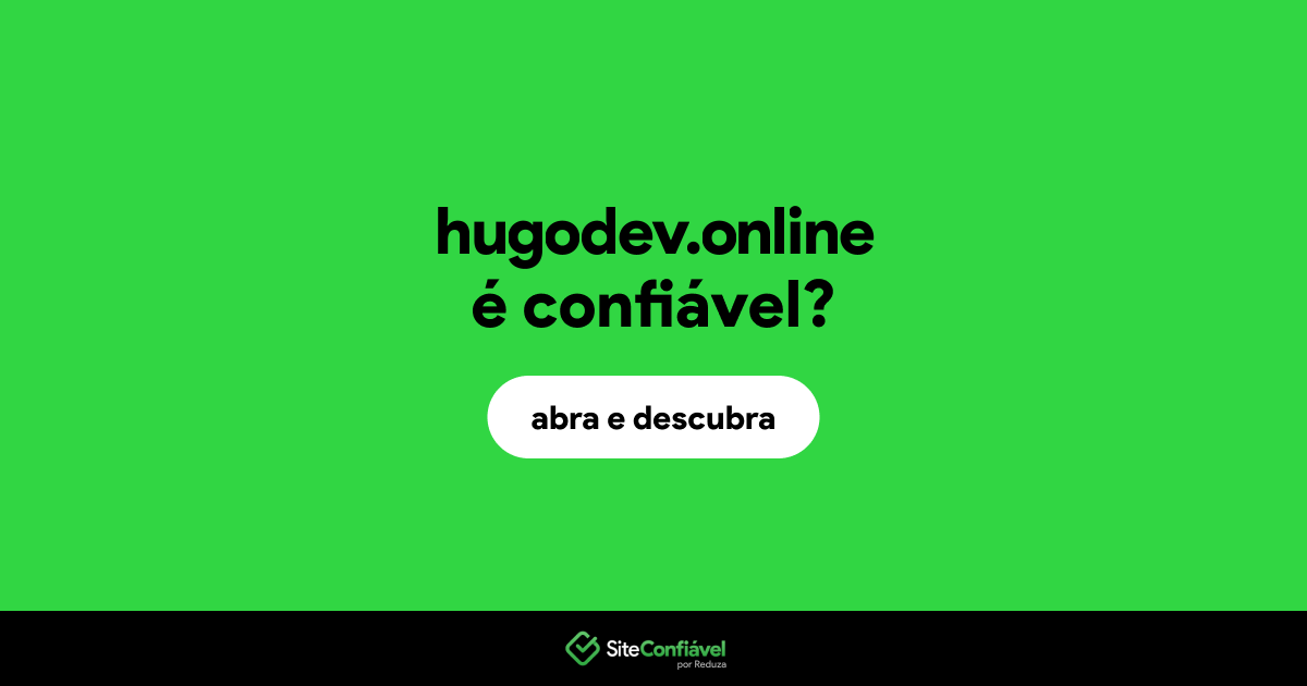 O site hugodev.online é confiável?