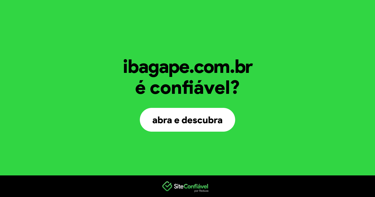 O site ibagape.com.br é confiável?
