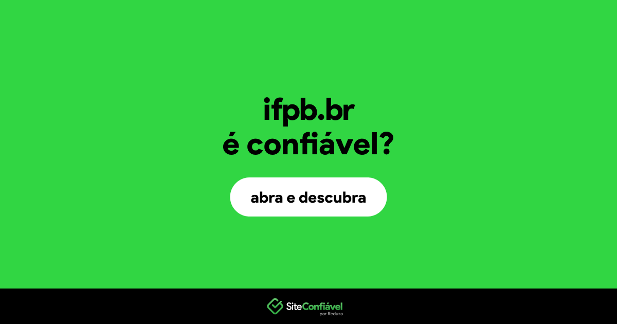 O site ifpb.br é confiável?
