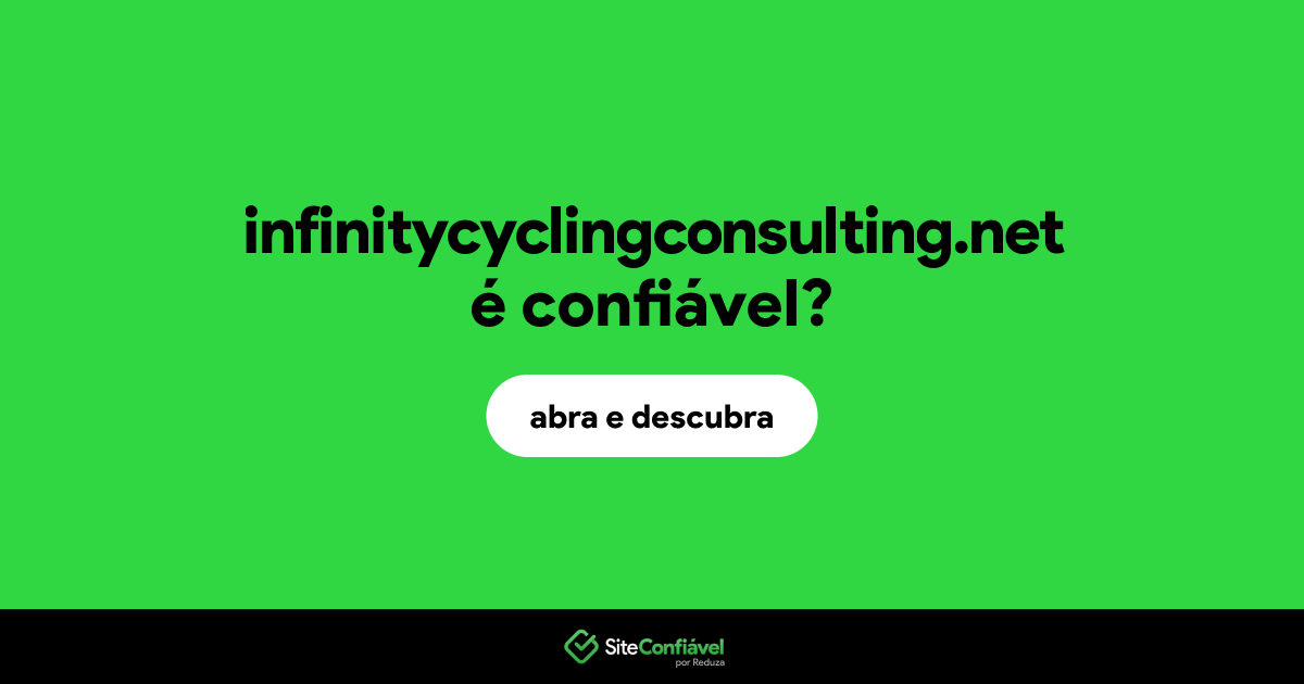 O site infinitycyclingconsulting.net é confiável?