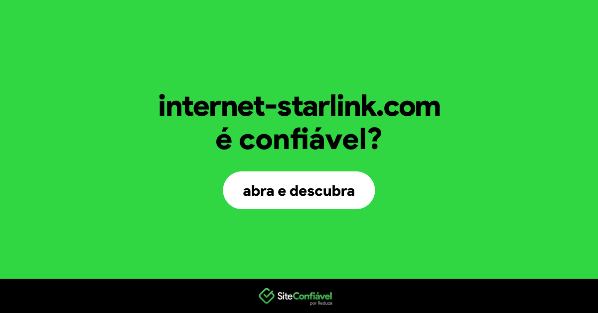 O site internet-starlink.com é confiável?