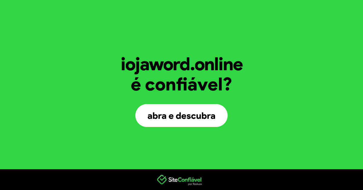 O site iojaword.online é confiável?