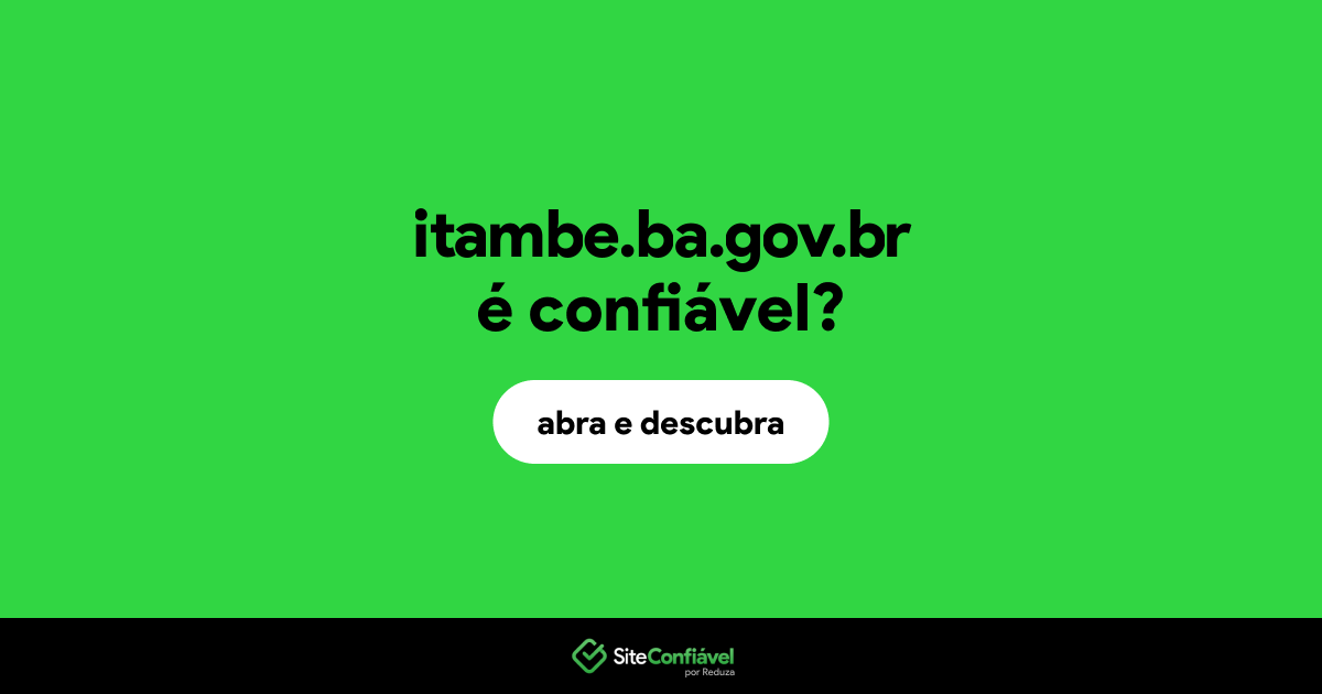 O site itambe.ba.gov.br é confiável?