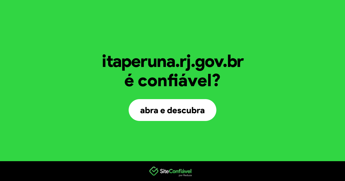 O site itaperuna.rj.gov.br é confiável?