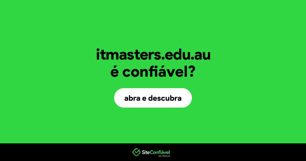 O site itmasters.edu.au é confiável?