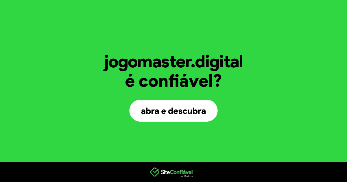 O site jogomaster.digital é confiável?