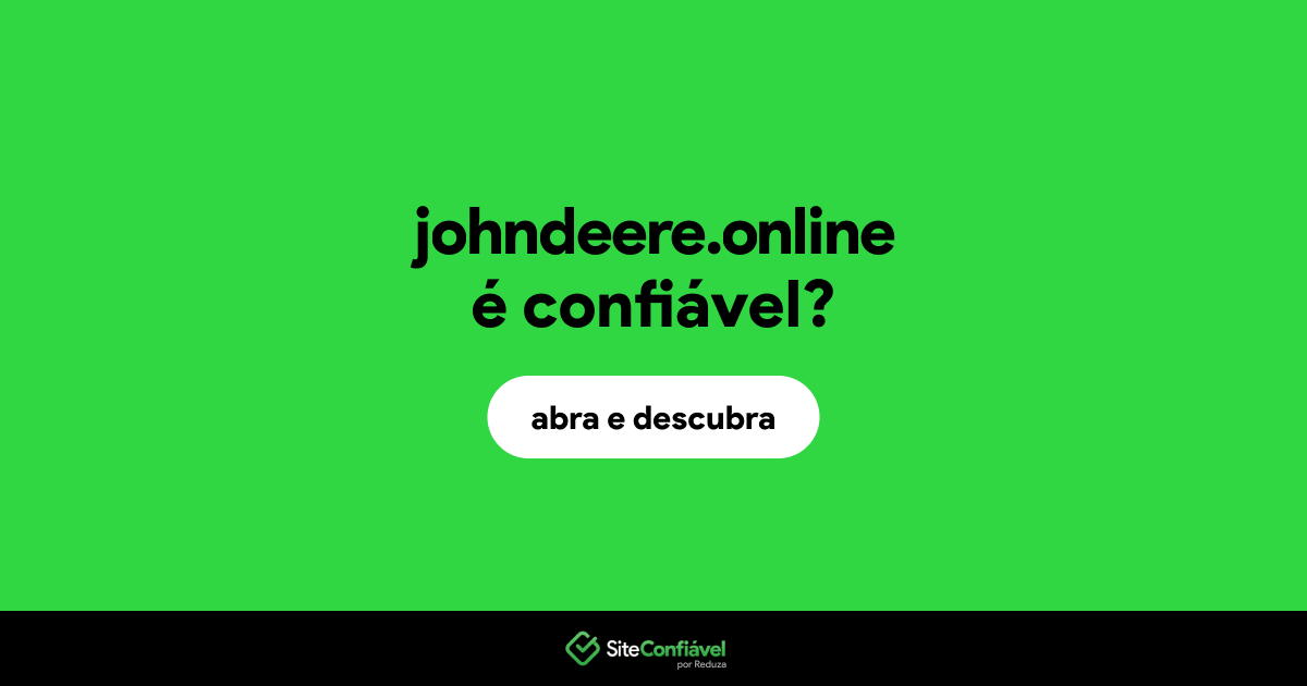 O site johndeere.online é confiável?