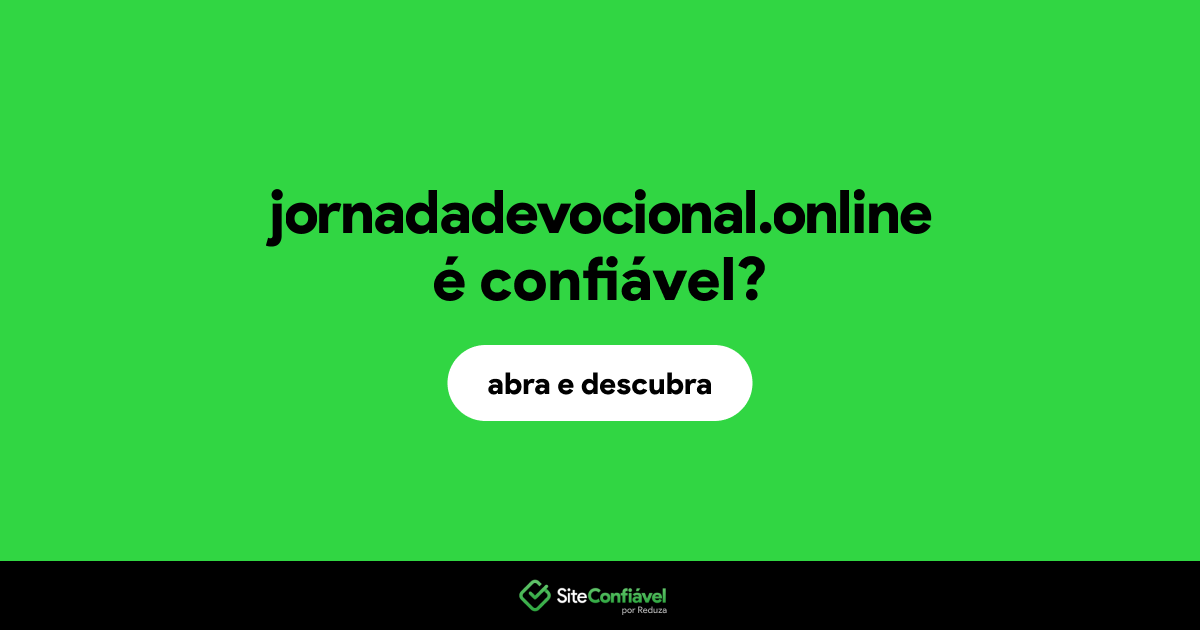 O site jornadadevocional.online é confiável?