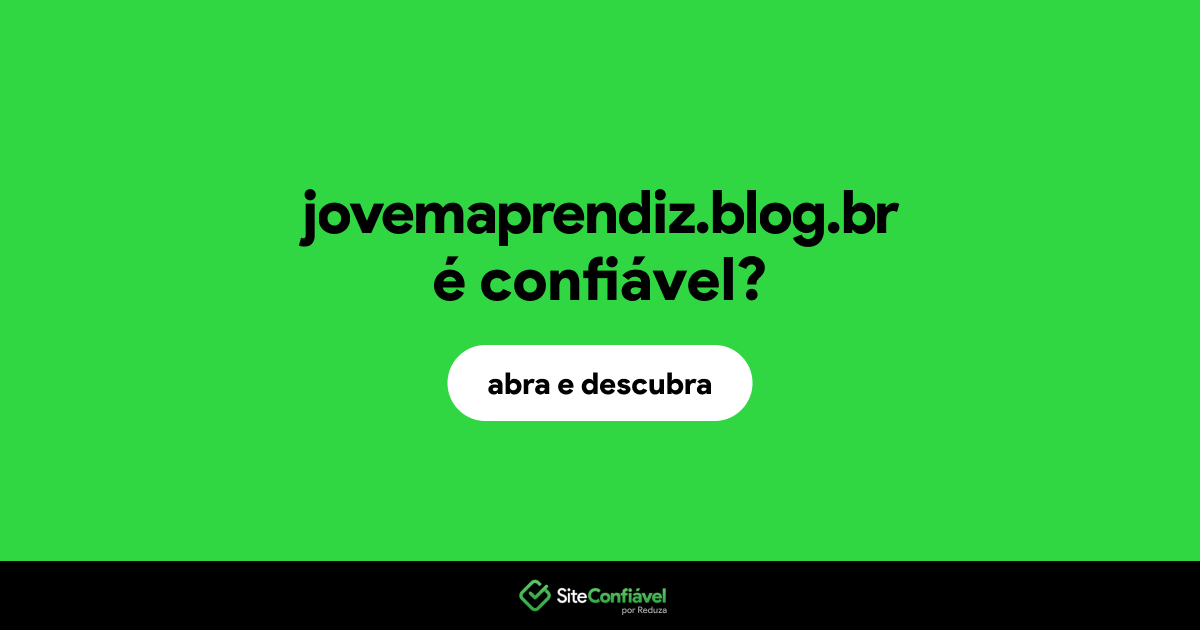 O site jovemaprendiz.blog.br é confiável?