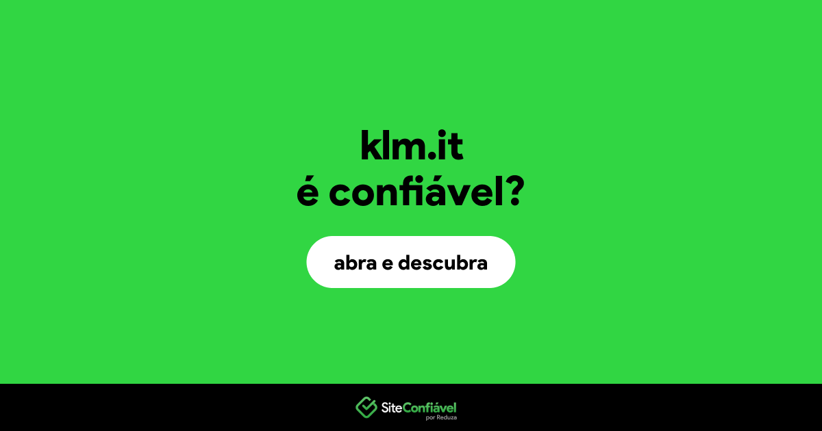 O site klm.it é confiável?