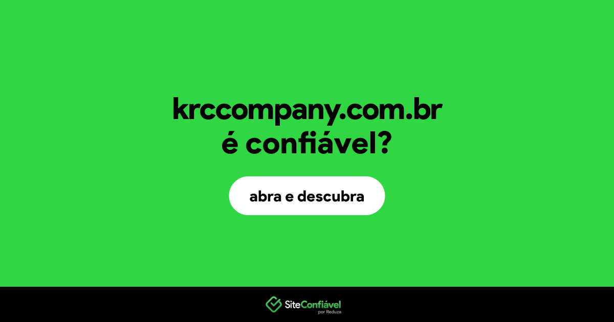 O site krccompany.com.br é confiável?