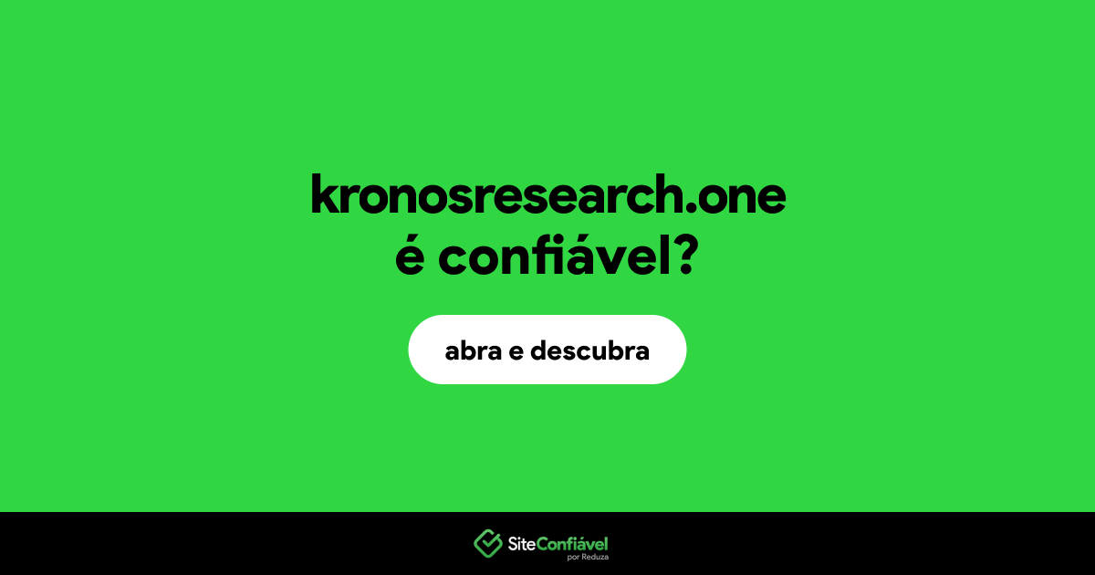 O site kronosresearch.one é confiável?
