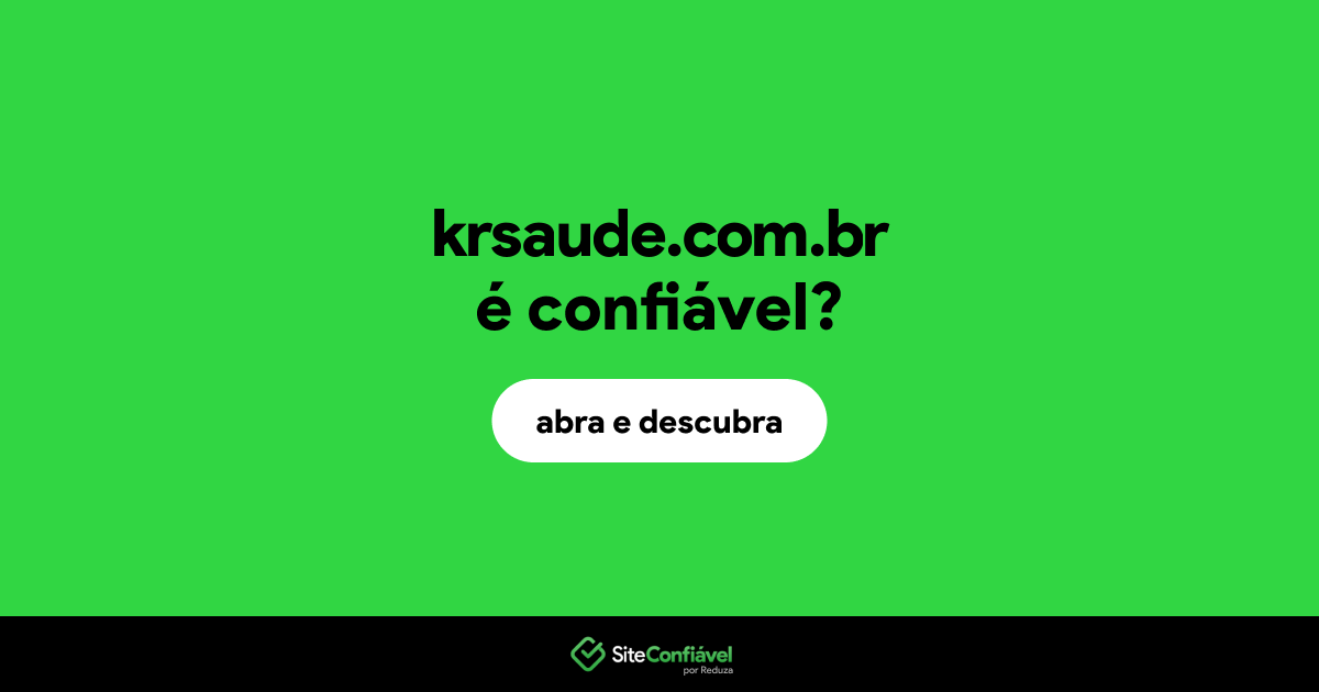 O site krsaude.com.br é confiável?