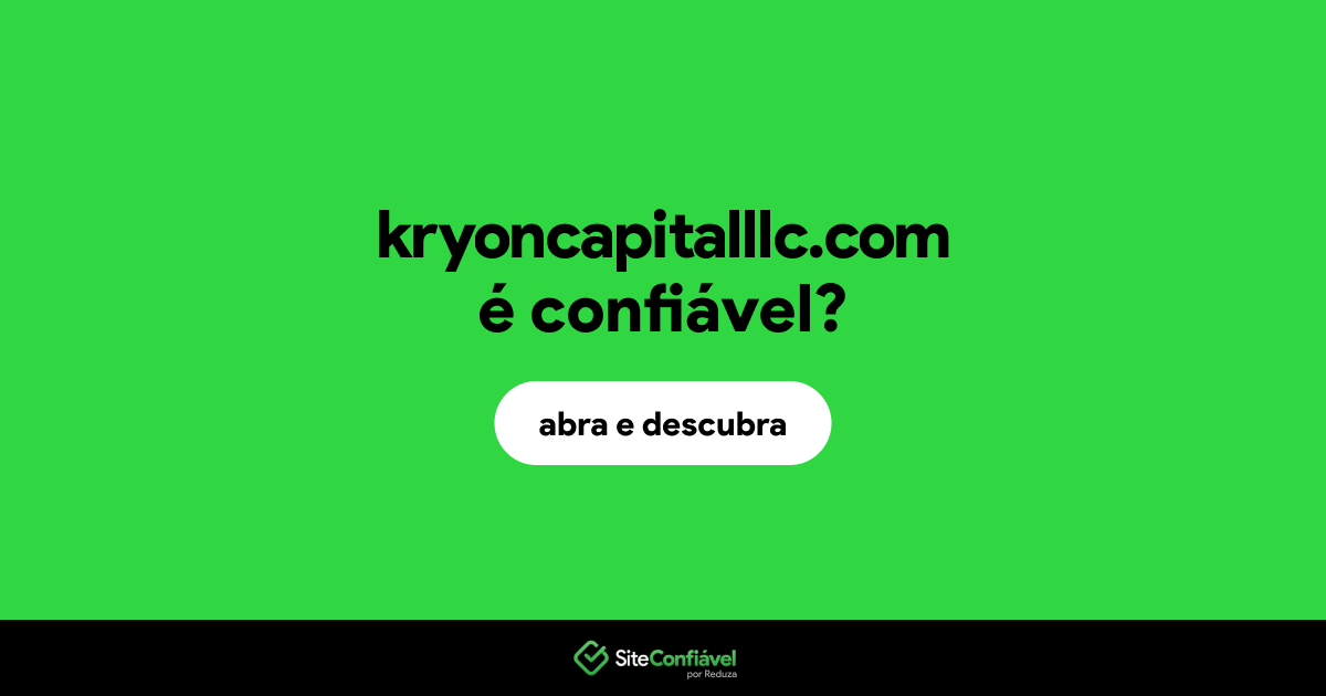 O site kryoncapitalllc.com é confiável?