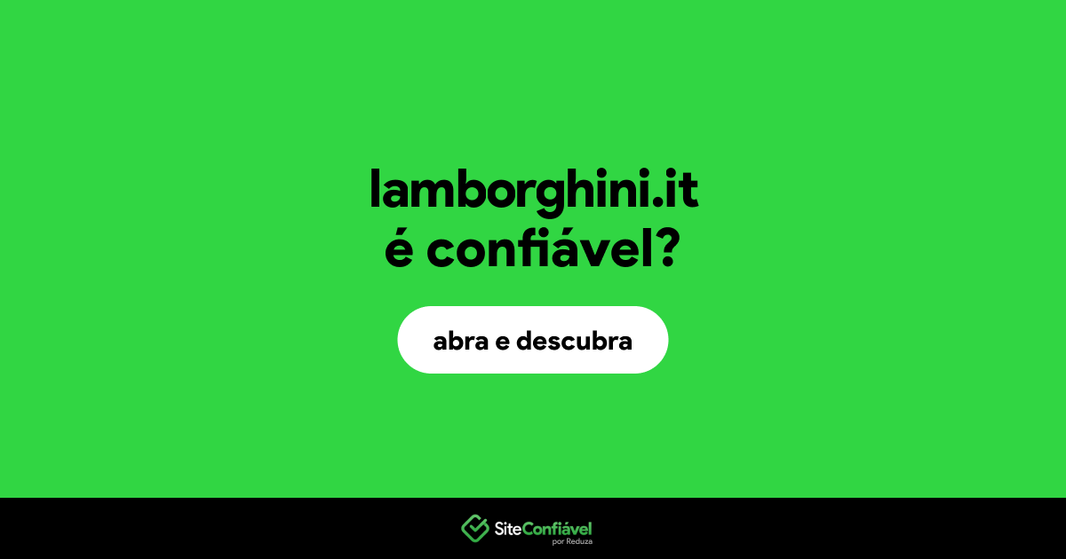 O site lamborghini.it é confiável?