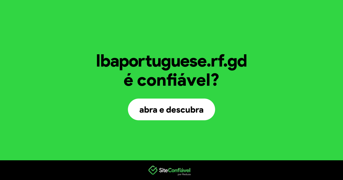 O site lbaportuguese.rf.gd é confiável?
