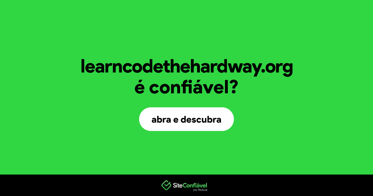O site learncodethehardway.org é confiável?