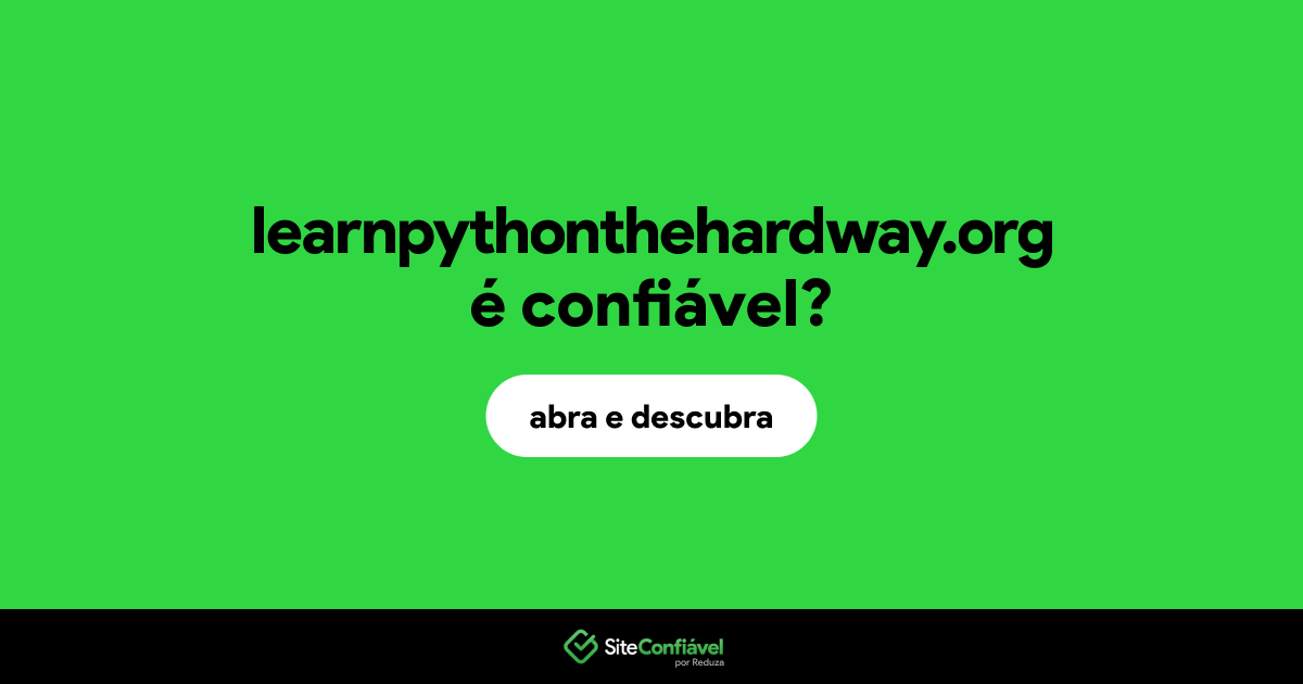 O site learnpythonthehardway.org é confiável?