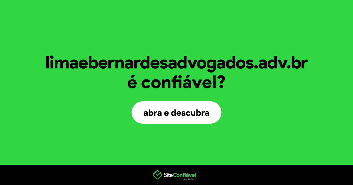 O site limaebernardesadvogados.adv.br é confiável?