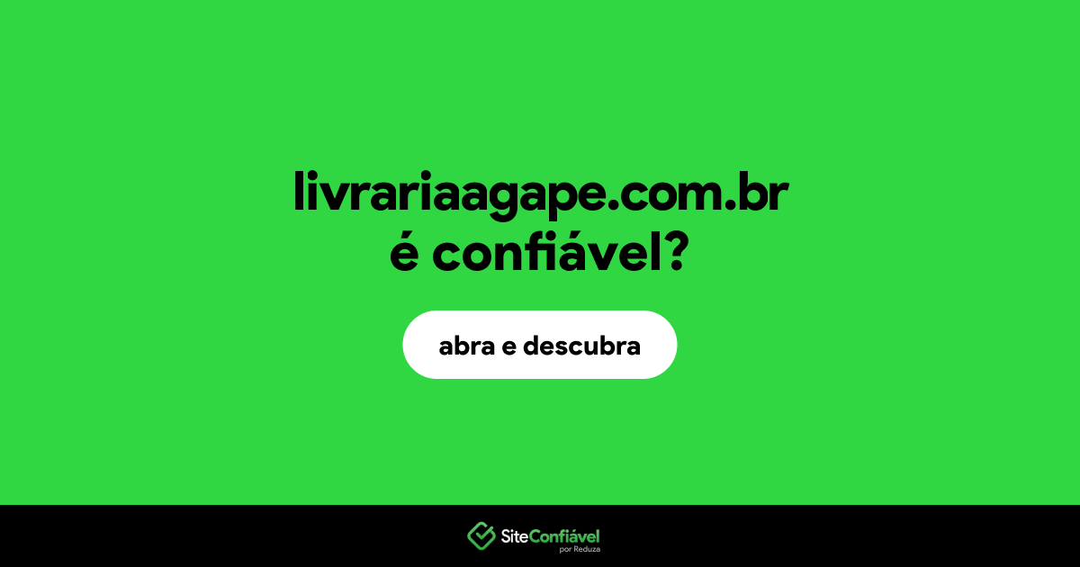 O site livrariaagape.com.br é confiável?