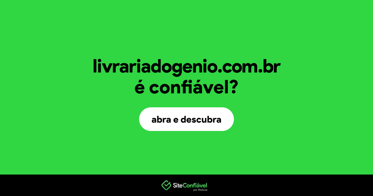 O site livrariadogenio.com.br é confiável?