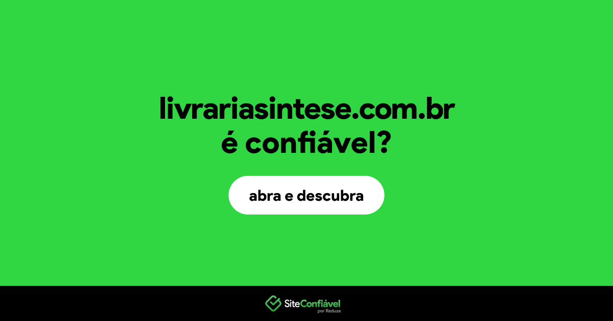 O site livrariasintese.com.br é confiável?