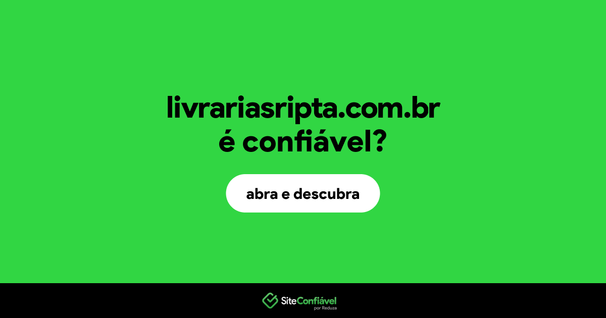 O site livrariasripta.com.br é confiável?