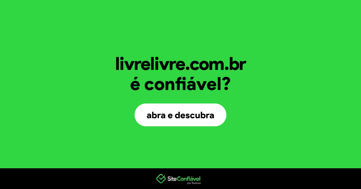 O site livrelivre.com.br é confiável?