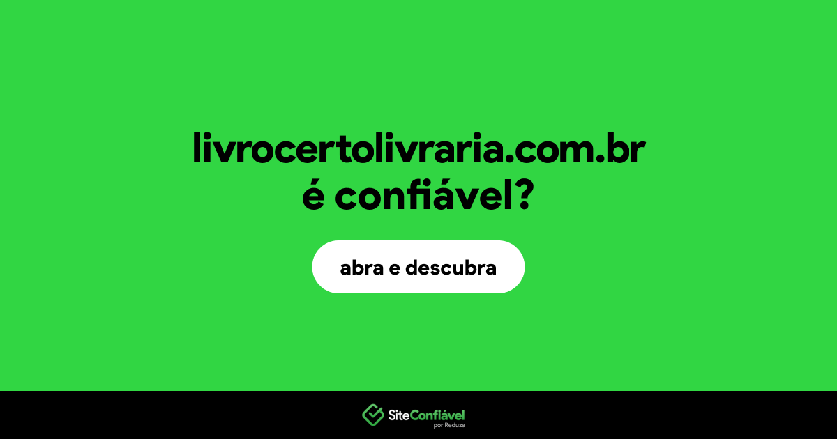O site livrocertolivraria.com.br é confiável?