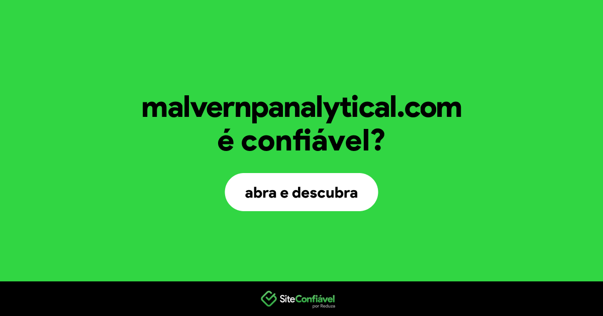 O site malvernpanalytical.com é confiável?