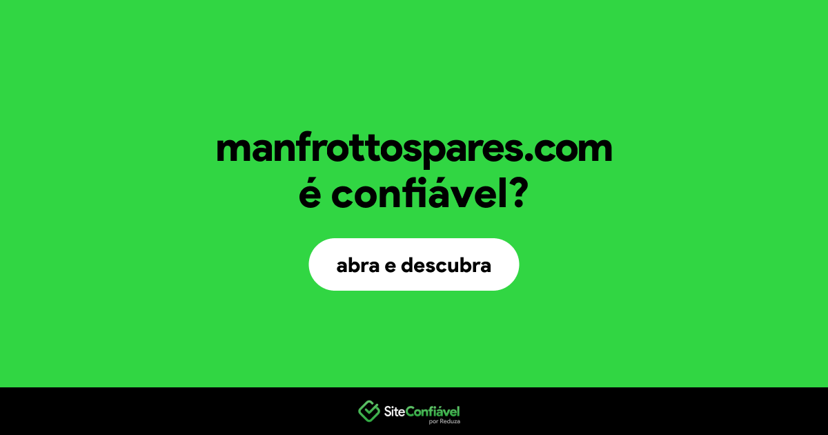 O site manfrottospares.com é confiável?