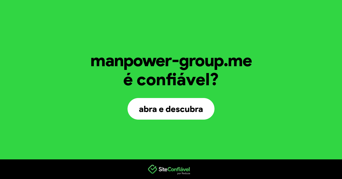 O site manpower-group.me é confiável?