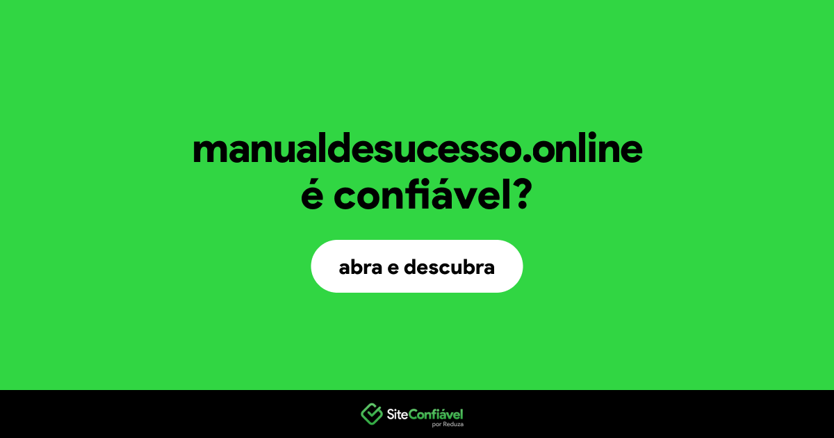 O site manualdesucesso.online é confiável?