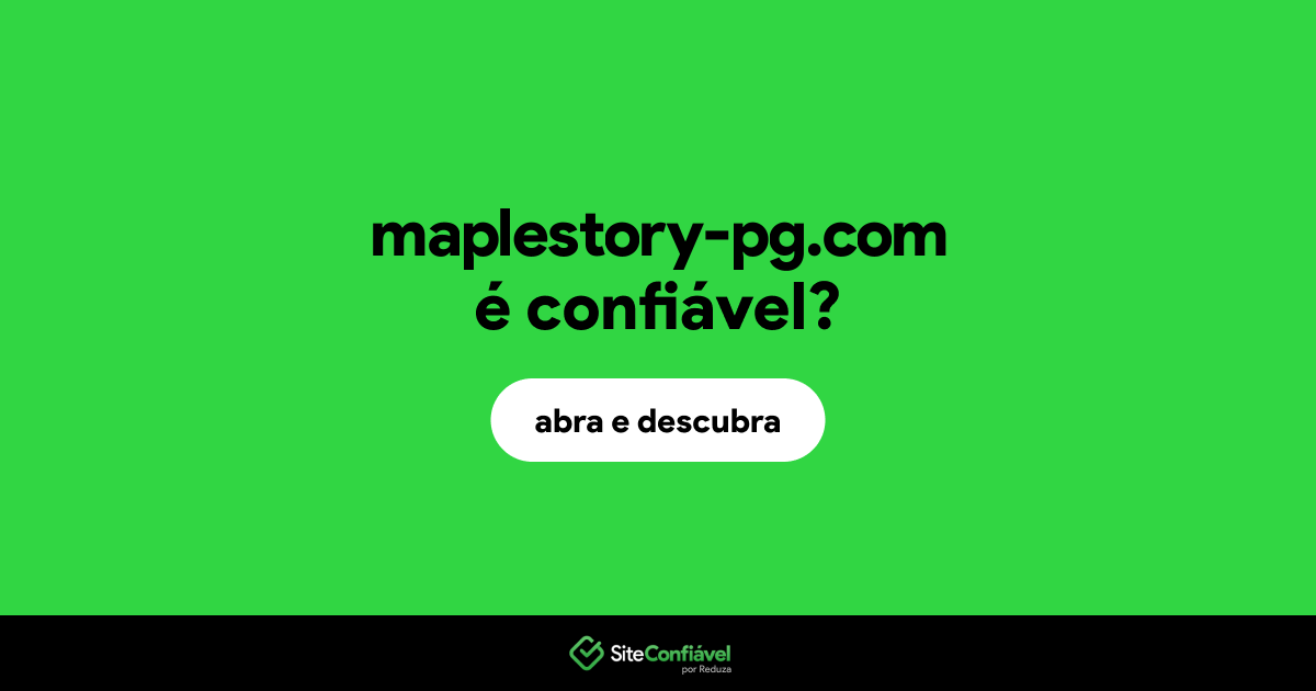 O site maplestory-pg.com é confiável?