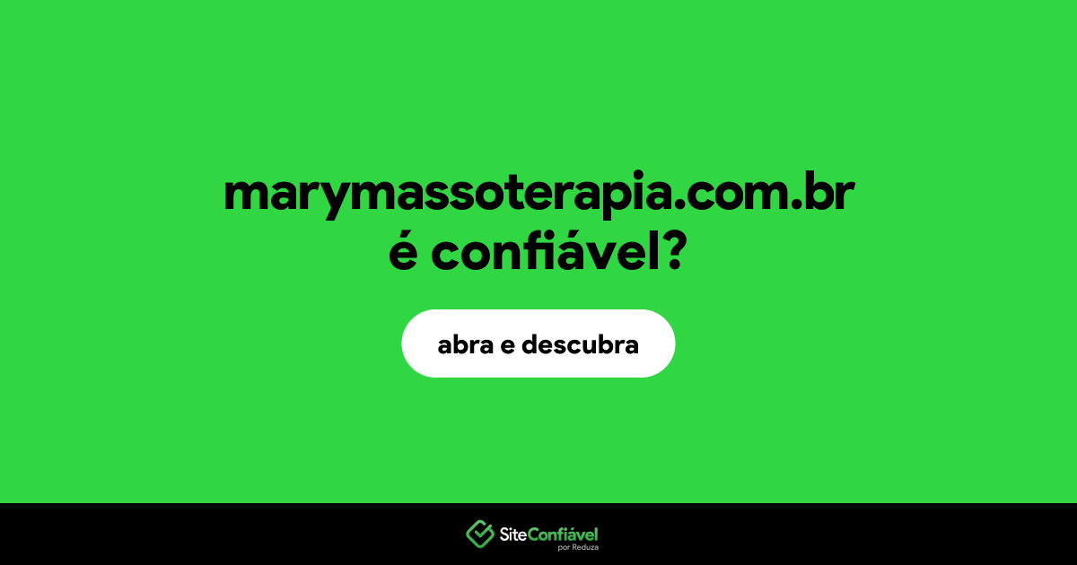 O site marymassoterapia.com.br é confiável?