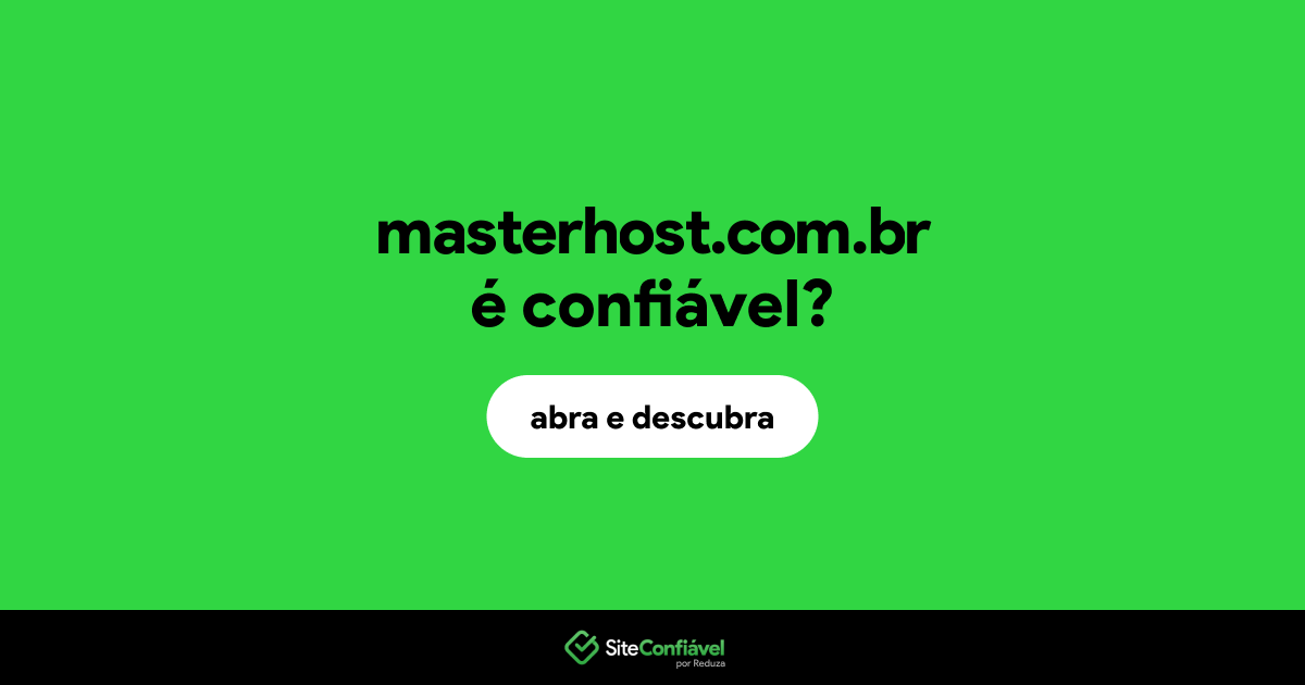 O site masterhost.com.br é confiável?