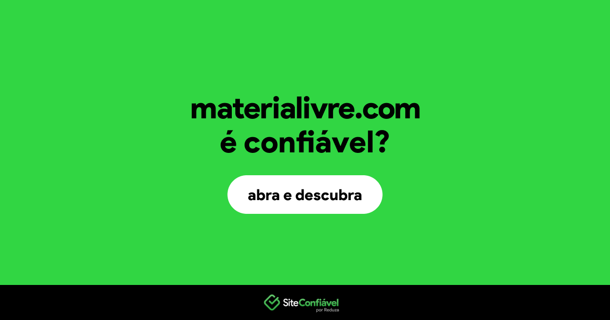 O site materialivre.com é confiável?