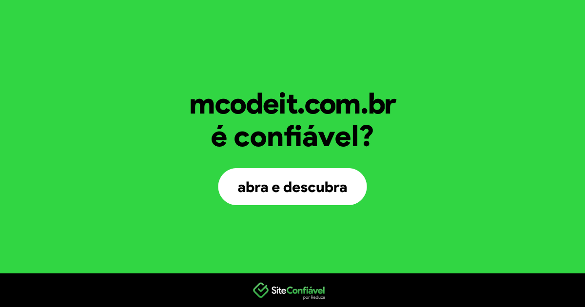 O site mcodeit.com.br é confiável?