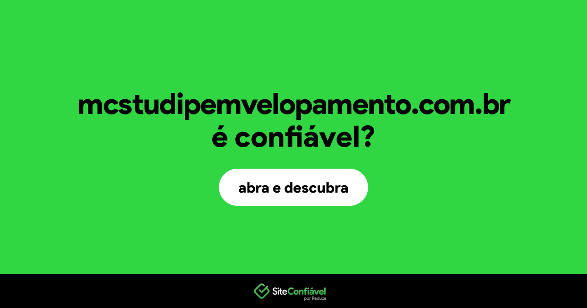 O site mcstudipemvelopamento.com.br é confiável?