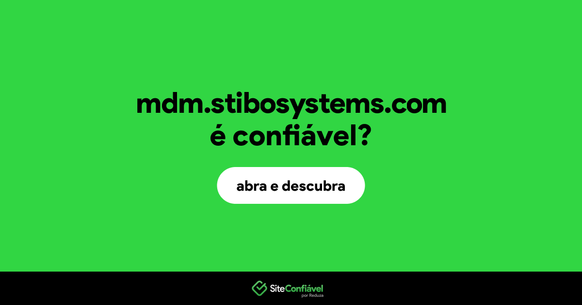O site mdm.stibosystems.com é confiável?