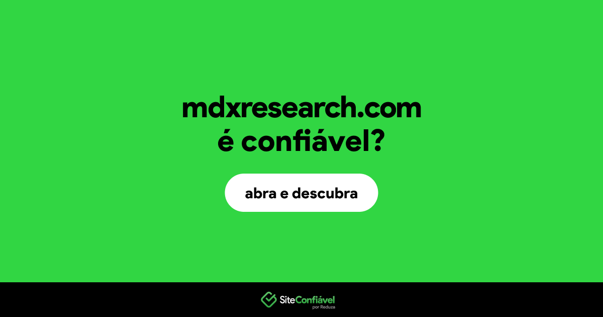 O site mdxresearch.com é confiável?
