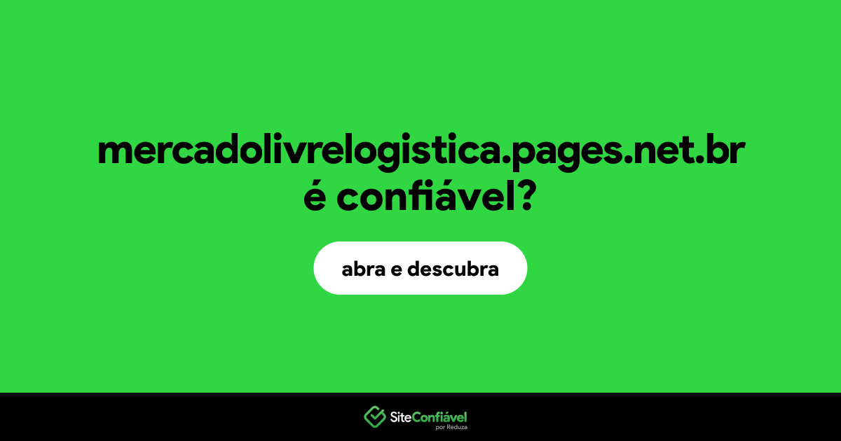 O site mercadolivrelogistica.pages.net.br é confiável?