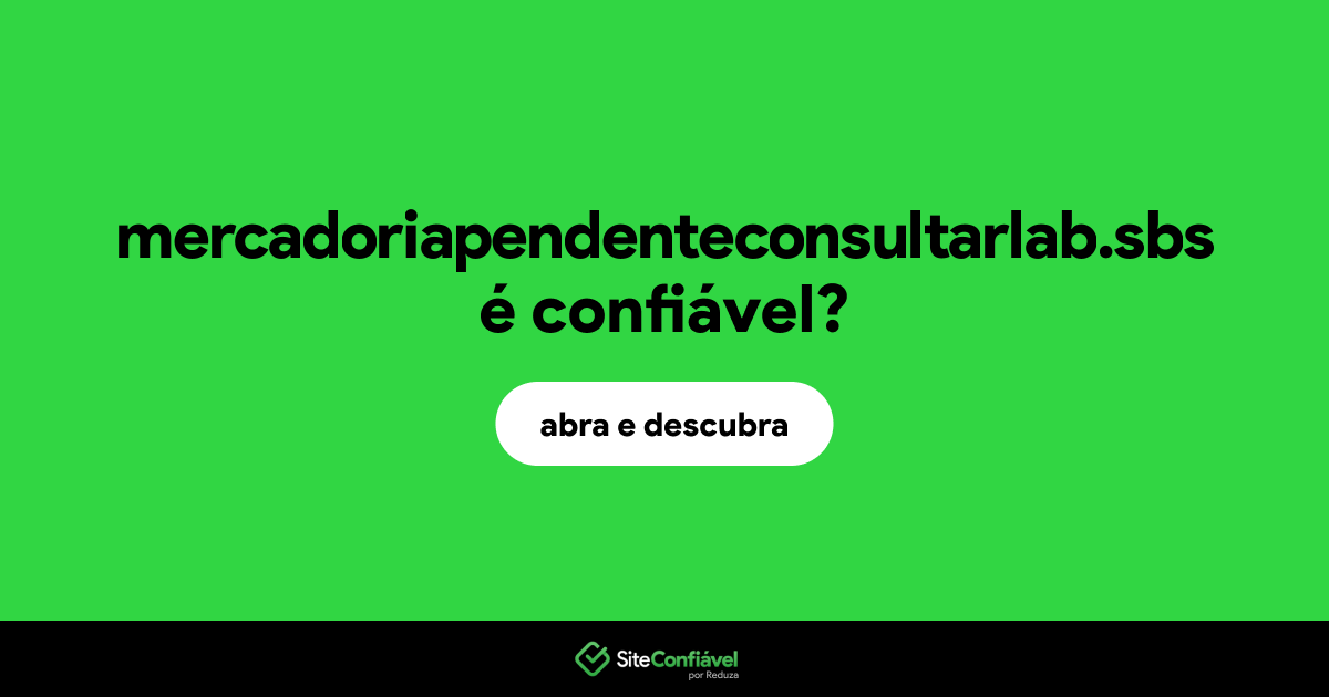 O site mercadoriapendenteconsultarlab.sbs é confiável?