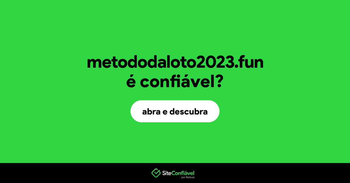O site metododaloto2023.fun é confiável?